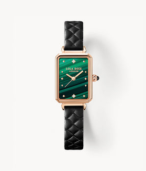 New Malachite Textured Watch with Leather Strap