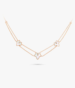 Mother of Pearl Bead Three-Leaf Necklace