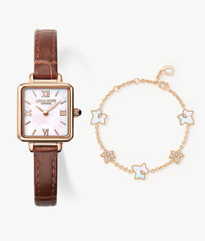 Mother of Pearl Watch & Ivy Bracelet Gift Set