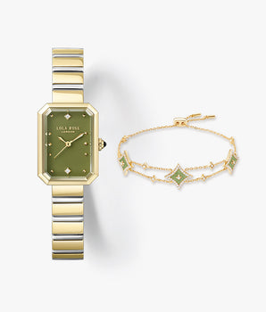 Ms Lola Green Onyx Watch and Srarry bracelet set