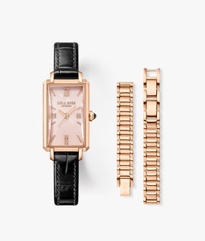 Ms. Lola Light Pink Jelly Stone Watch with Two Strap Set