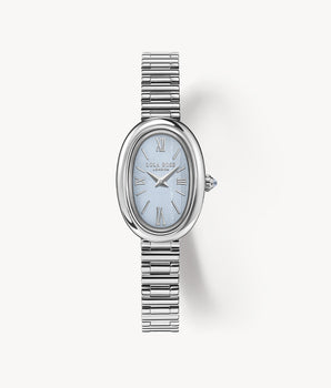 Mirror Blue Lace Agate Watch with Quick Release Strap