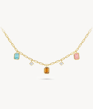 Ms. Lola Tri-Color Gemstone Necklace
