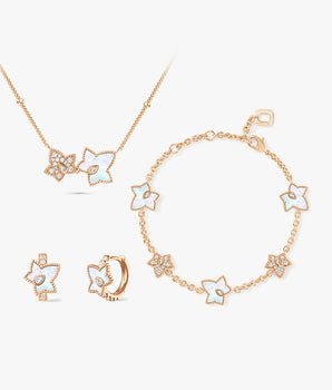 Mother of Pearl Bead Necklace & Earrings & Bracelet Gift Set