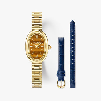Lola Rose x AHALOLO Mirror Tiger's Eye Watch with Two Strap Set