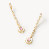 Pink Mother-of-Pearl Chain Earrings