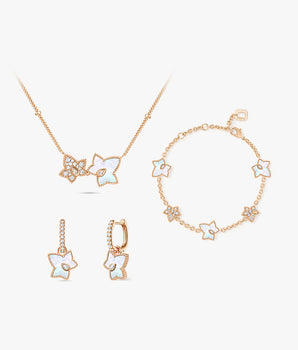 Mother of Pearl Bead Necklace & Earrings & Bracelet Gift Set