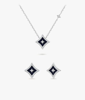 Blue Sandstone Necklace & Earrings Gift Set