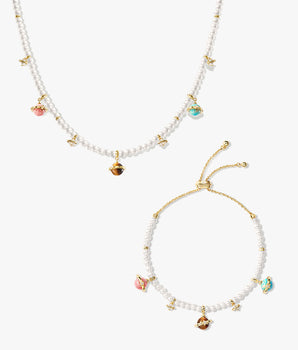 Heliocentric Freshwater Pearl Necklace& Bracelet Gift Set