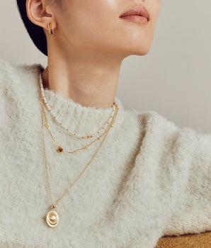 新品ヘリオセントリック淡水パールネックレス