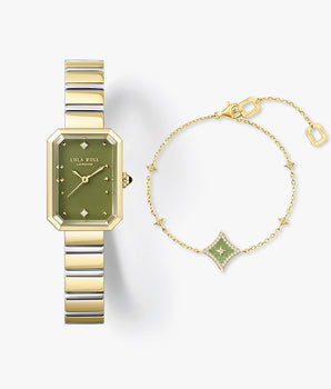 Ms. Lola Green Onyx Watch & Aventurine Starlight Bracelet Gift Set