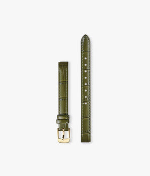 Ms. Lola Green Bamboo-Pattern Leather Strap