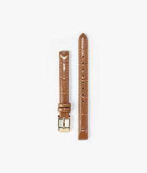 Ms. Lola Brown Bamboo-Pattern Leather Strap