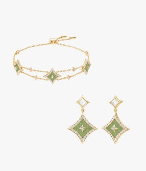 Starry Aventurine Bracelet & Earrings Gift Set