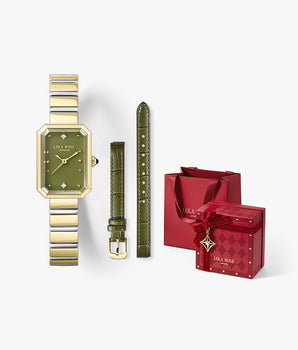 New Ms. Lola Green Onyx Watch With Two Strap Set  in Special Limited Edition Box