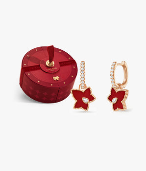 Red Carnelian Bead Drop Earrings in Special Limited Edition Box