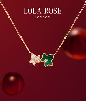 Malachite Bead Necklace, 2-leaf motif in Special Limited Edition Box