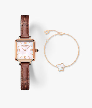 Mother of Pearl Watch & Bead Bracelet Gift Set