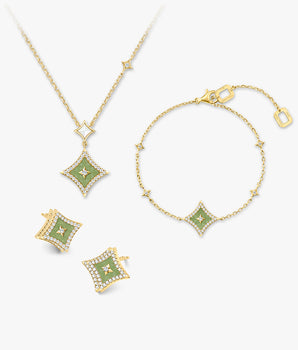 Aventurine Starlight Necklace & Earrings & Bracelet Gift Set