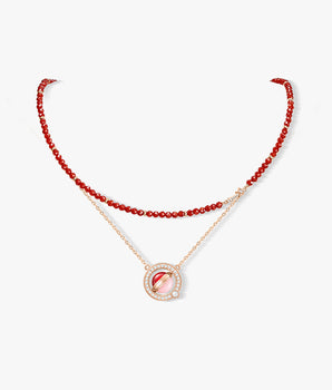 Set regalo con due collane di corniola eliocentrica