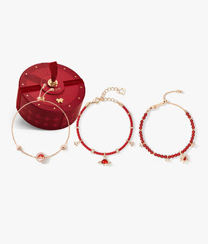 Limited Edition Heliocentric Bracelet Set: Carnelian & Pink Opal