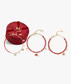 Limited Edition Heliocentric Gemstone Bracelet Set: Tiger Eye, Opal, Rhodonite & Carnelian