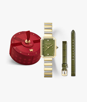 New Ms. Lola Green Onyx Watch With Two Strap Set in Special Limited Edition Box