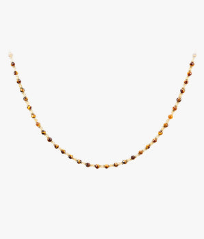 新作タイガーアイビーズネックレス