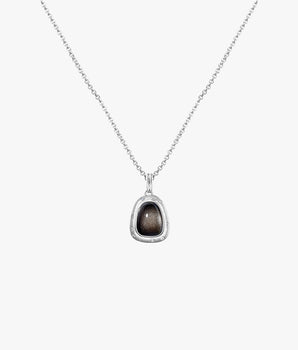 Silver-Sand Obsidian Necklace