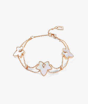 Mother of Pearl Bead Three-Leaf Bracelet