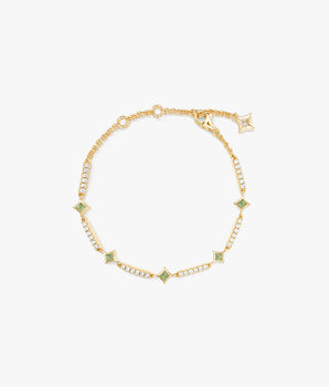 Aventurine & Synthetic Cubic Zirconia Bracelet