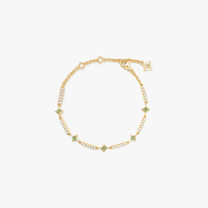 Aventurine & Synthetic Cubic Zirconia Bracelet