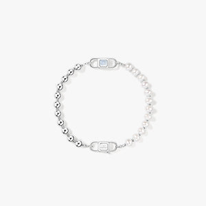 Urban Mother-of-Pearl & Crystal Bracelet with Freshwater Pearl Bead
