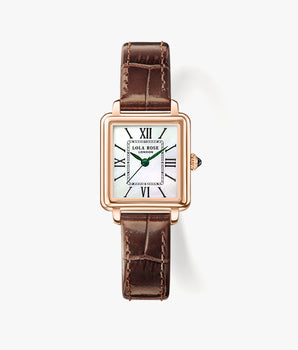 New Cube Mother of Pearl Watch (Green hand)