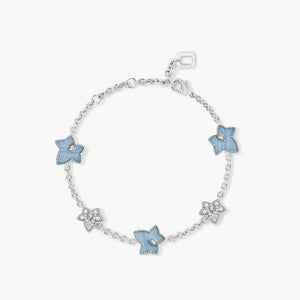 Blue Lace Agate Bracelet, 5-leaf motif