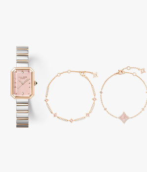 Montre en onyx vert de Mme Lola & Coffret cadeau de 2 bracelets