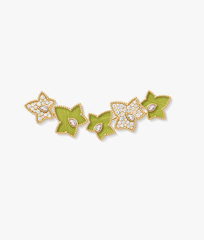 Lola Rose x AHALOLO Ivy Collection Green Calcite Brooch, 5-leaf motif