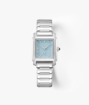 Urban Blue Square Quartzite Jade Watch with Zircon