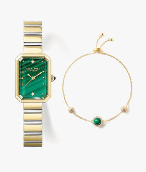 New Ms. Lola Malachite Watch with Quick-Release Strap & Bracelet Gift Set