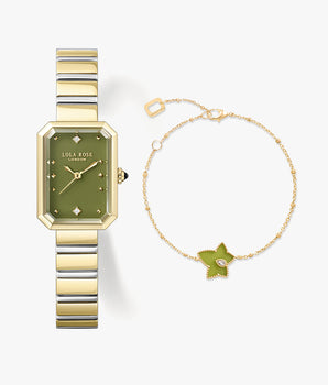 Ms. Lola Green Onyx Watch & Ivy Bead Bracelet Gift Set
