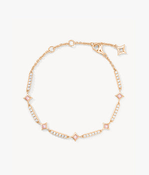 Madreperla rosa & Bracciale con zirconi sintetici