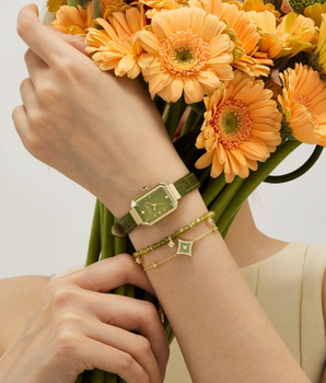 Ms. Lola Green Onyx Watch & 2-Piece Bracelet Gift Set