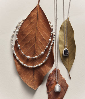 Neues Silber-Sand-Obsidian-Halsketten-Geschenkset