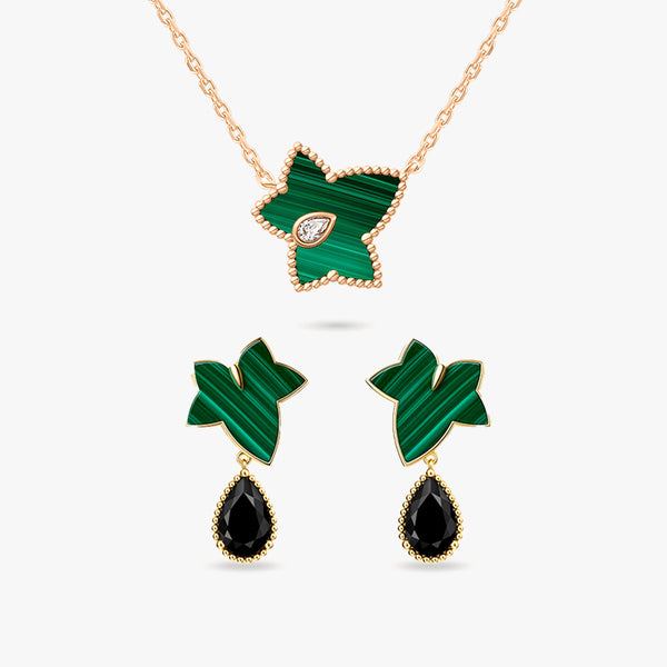 Collier 2 Rangs En Perles De Malachite - Longueurs 82 Cm Et 70 Cm - Pierre Verte Naturelle - Occasion (voir Photos)