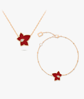 Carnelian Bead Necklace & Bracelet Gift Set