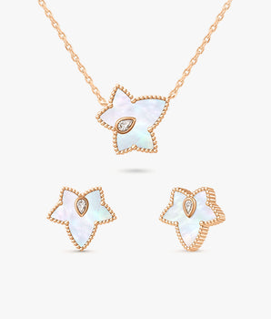 Mother of Pearl Bead Necklace & Earrings Gift Set