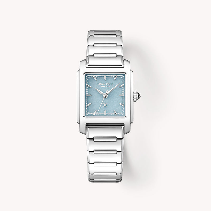 Lola Rose Urban Trail Blue Square Watch | Minimalist Geometric Women's ...