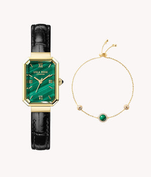 Ms. Lola Malachite Watch & Bracelet Gift Set
