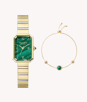 Ms. Lola Malachite Watch & Bracelet Gift Set