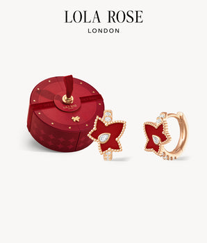 Red Carnelian Bead Huggie Earrings in Special Limited Edition Box